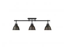  3602-3SF BLK-RBZ - Duncan 3-Light Semi-Flush - Track Light in Matte Black with Rubbed Bronze